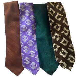 The Men's Store Brown, Purple, Green & Dark Brown Tie Set